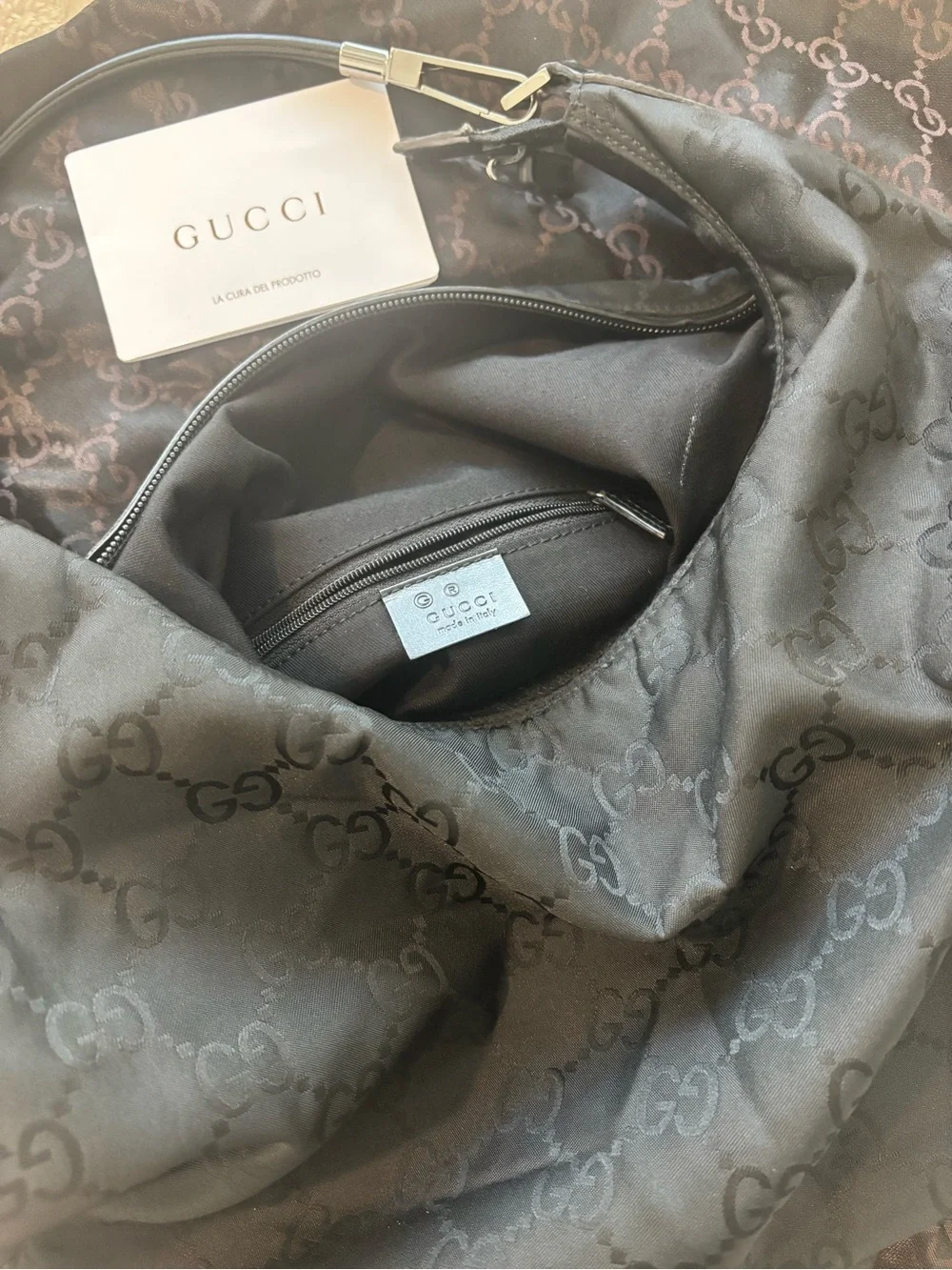 Gucci Black GG Monogram Shoulder Bag